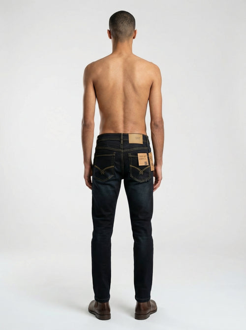 Men Black Slim Tapered Fit Mid Rise Jeans