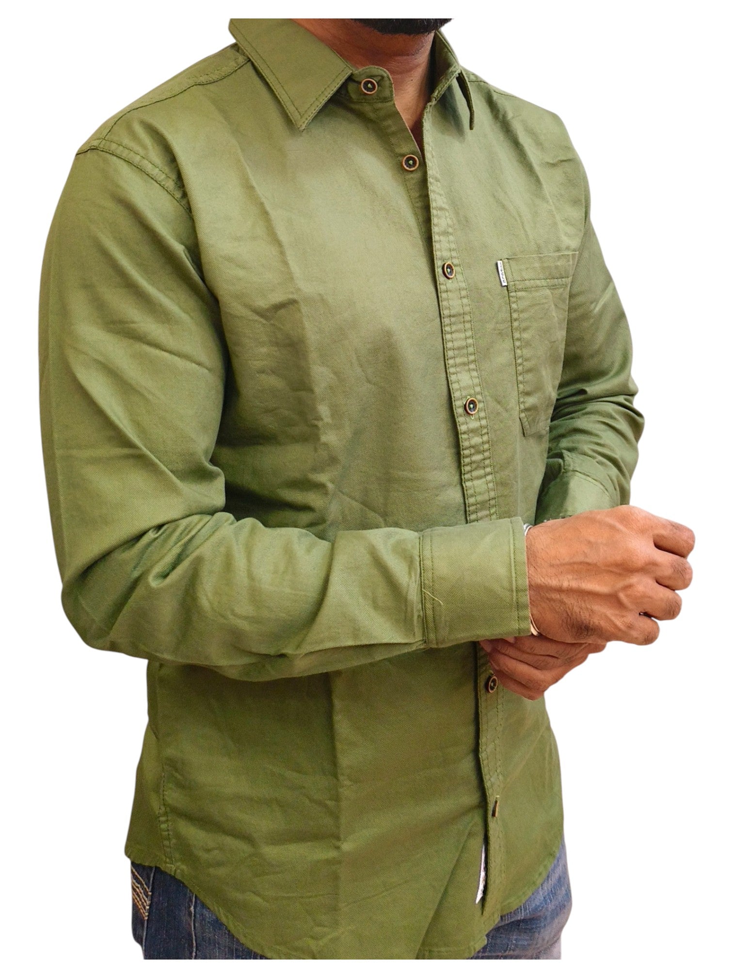 Men’s Solid Classic Slim Fit Shirt Green