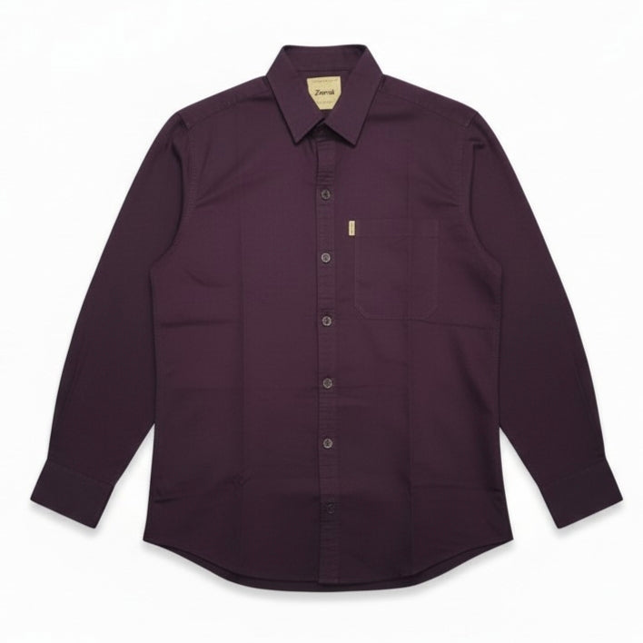Men’s Solid Classic Slim Fit Shirt Purple