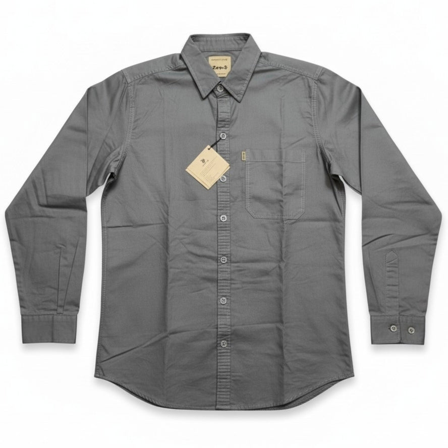 Men’s Solid Classic Slim Fit Shirt Grey