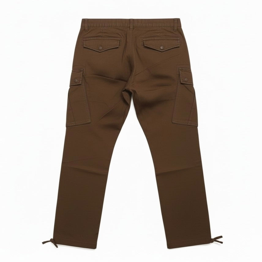 Men Tan Authentic Straight Fit Mid Rise Cargo Pants