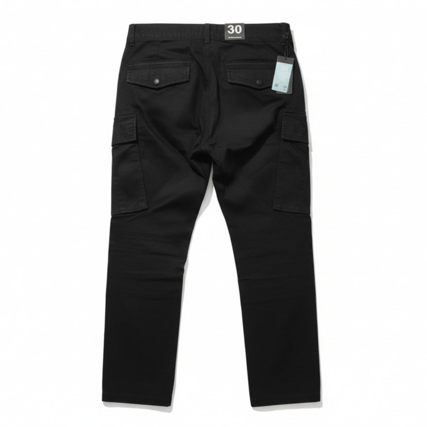Men Black Authentic Straight Fit Mid Rise Cargo Pants