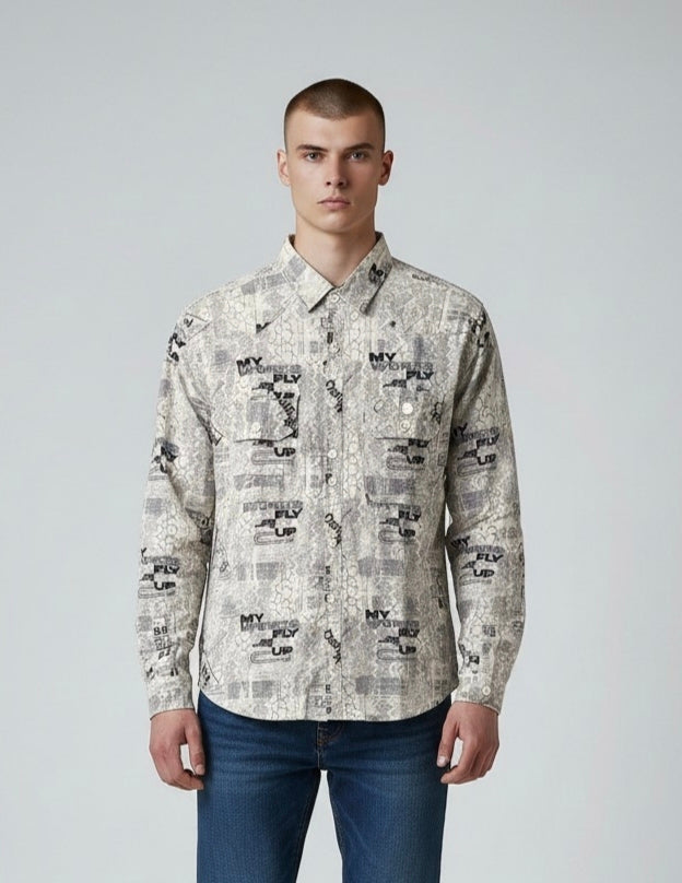 Men XXL Cotton Printed Shirt