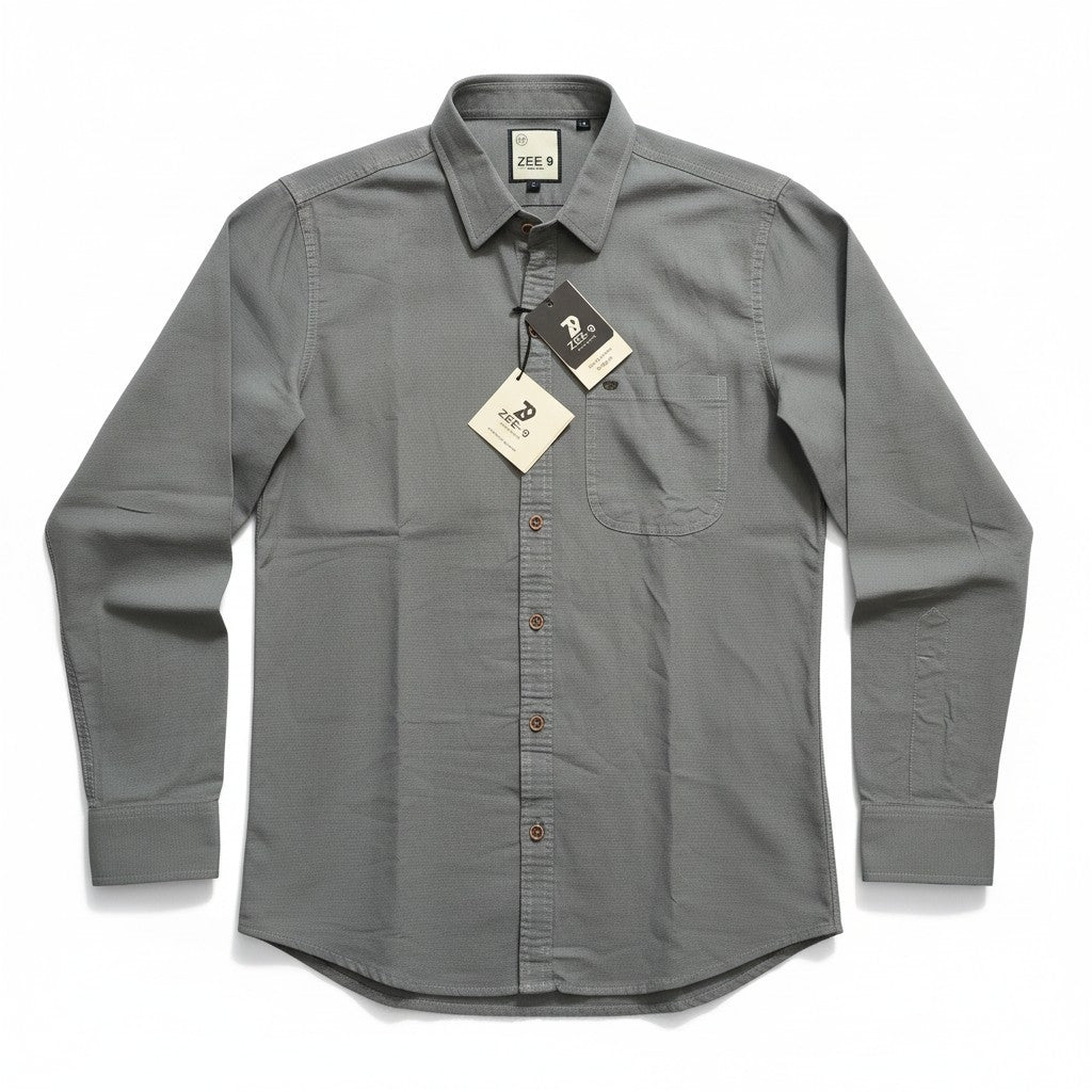 Men Solid Cotton Slim Fit Shirt Pista