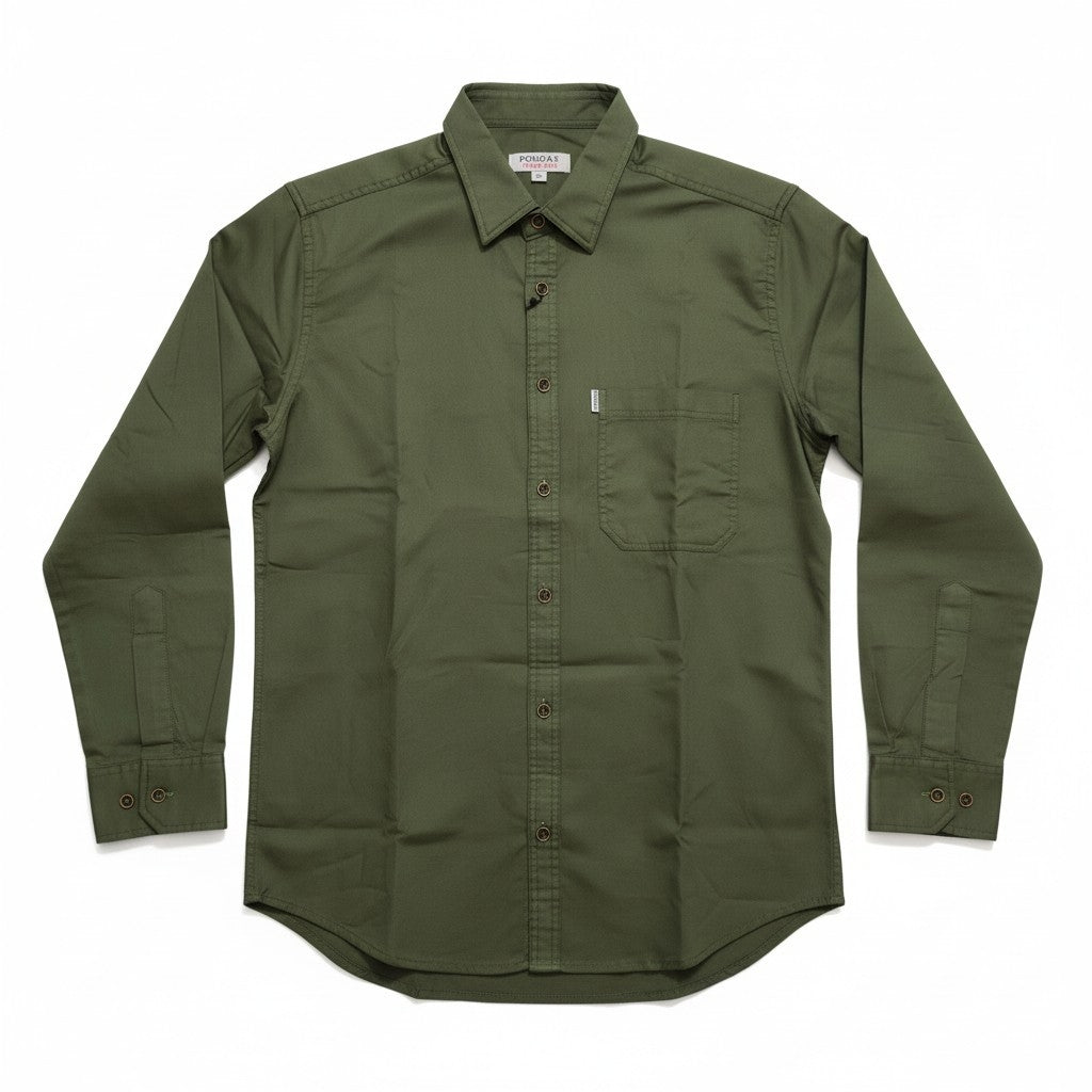 Men’s Solid Classic Slim Fit Shirt Green