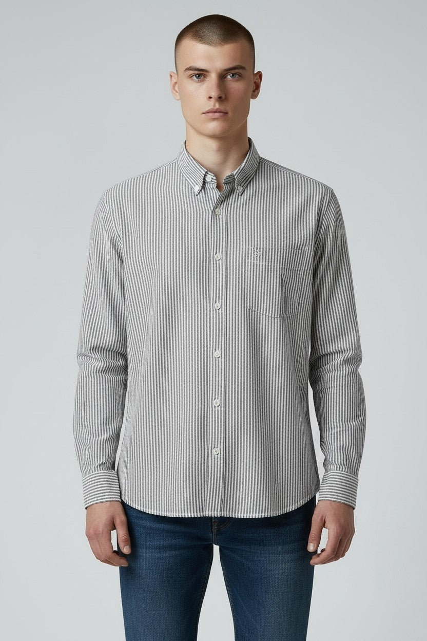 Men XXL Stripe Cotton Shirt