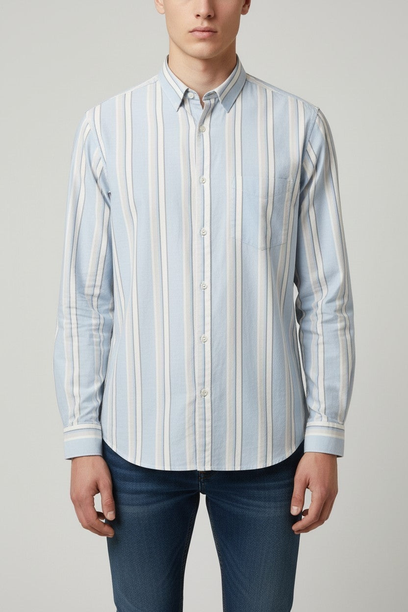 Men XXL Stripe Cotton Shirt